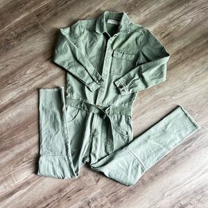 One Teaspoon Green distressed belted jump suit excellent like new condition XS